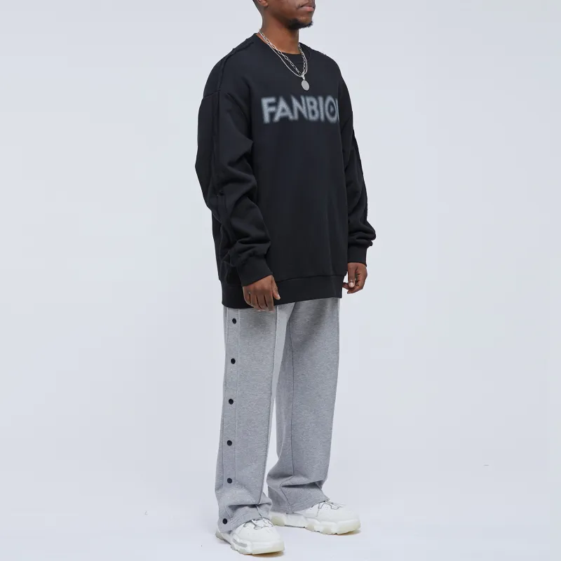 FANBIOU FW21 Crew Neck Loose Fit Sweatshirt Unisex Black-5