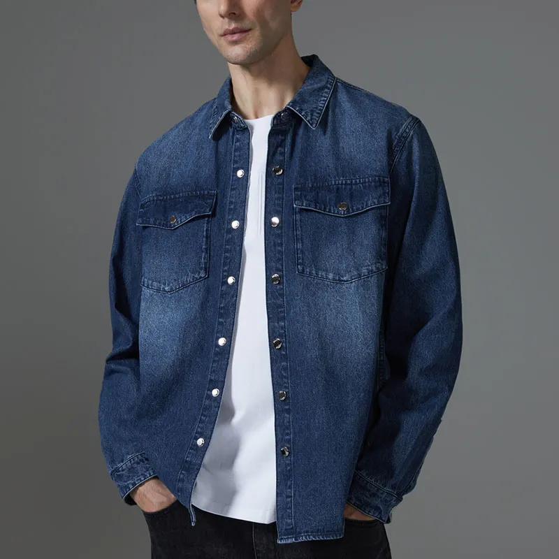 DKNY Shirts Men Medium Denim Blue-5