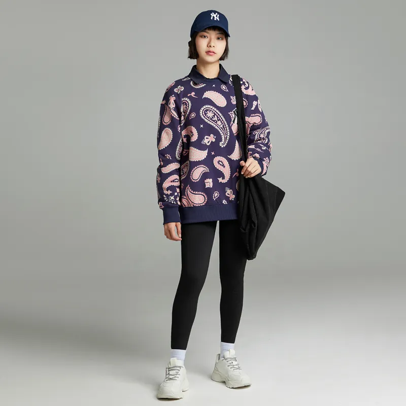 MLB Cashew Flower Sweatshirts Unisex Marine Blue-2