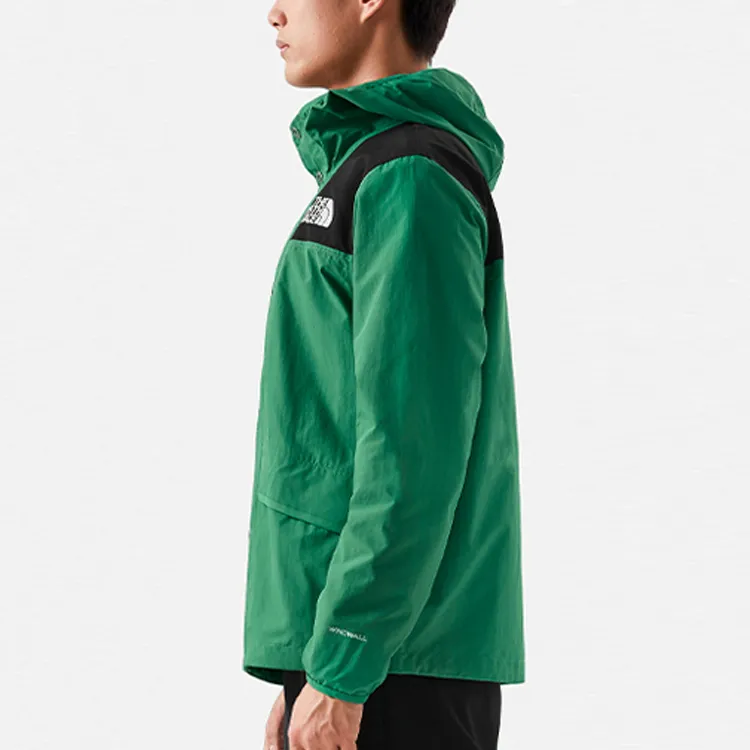 THE NORTH FACE Men's Logo Print Color Block Zip-Up Hooded Jacket Green-3