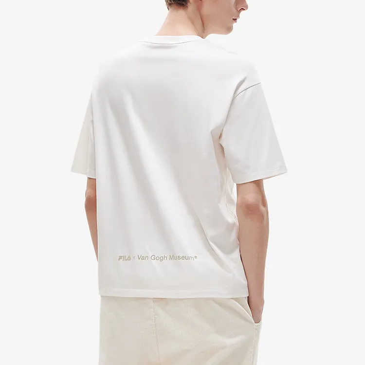 FILA Drop Shoulder Sleeve T Shirt Men's Cloud White-3