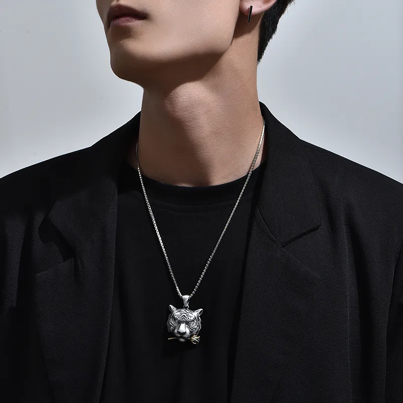 MYSH Necklaces Men Tiger Pendant-7