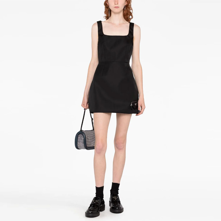 PRADA Re-Nylon Triangle-logo Minidress 40 - POIZON