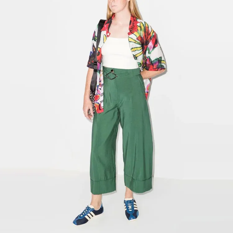 GANNI Casual Pants Women's Green-1