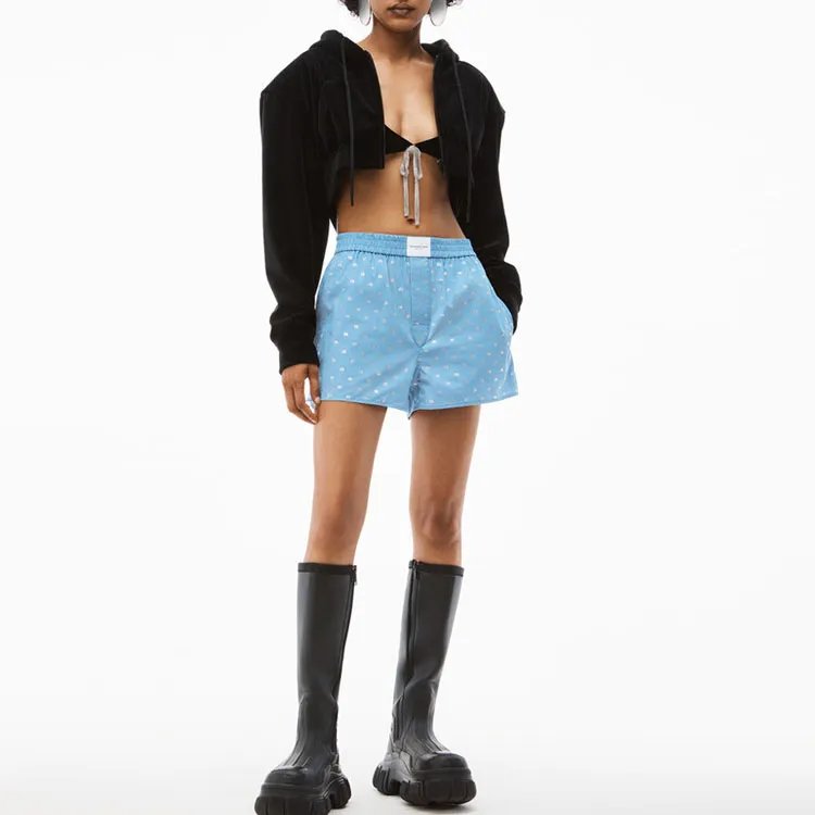 Alexander Wang Logo Jacquard Pinstriped Short Shorts-1