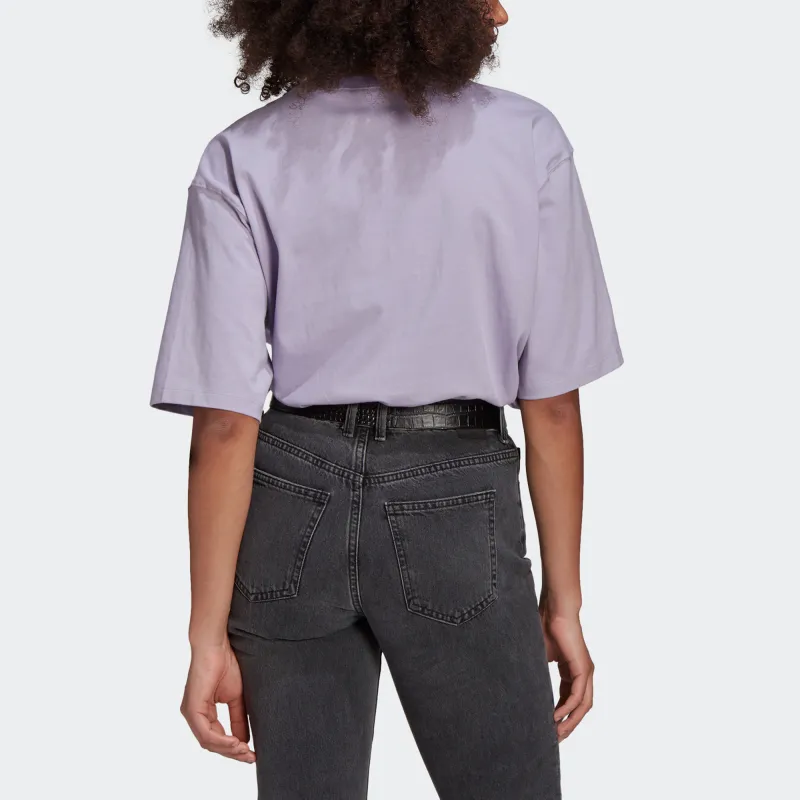 Adidas Originals Drop Shoulder Sleeve T Shirt Women's Light Purple-4
