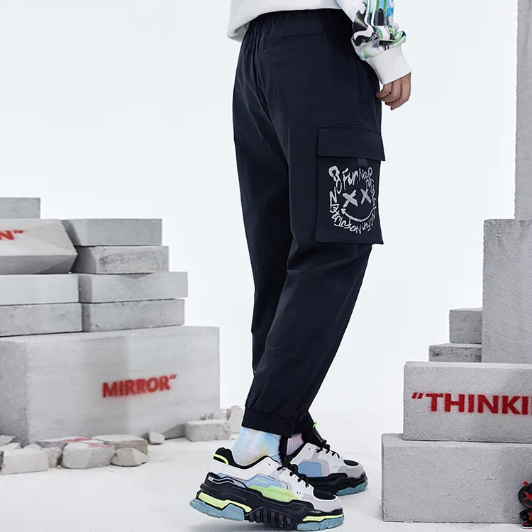 Fun Cargo Pants Casual Pants Men's Black-5