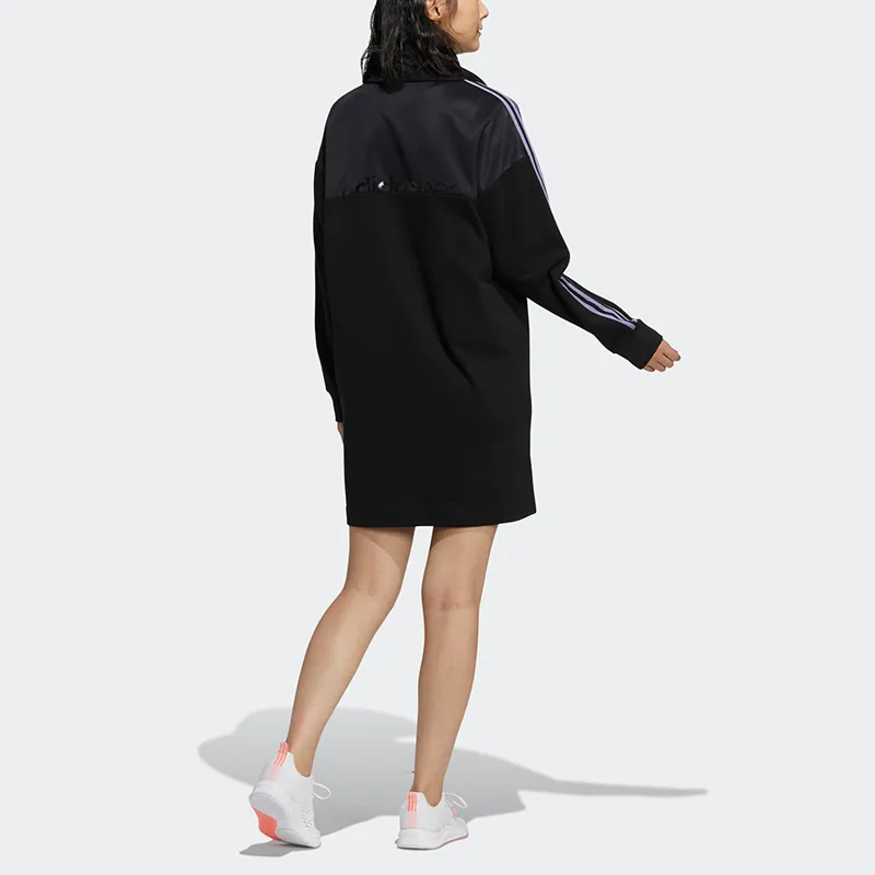 Adidas Neo Long Sleeved Dresses Women's Black-2