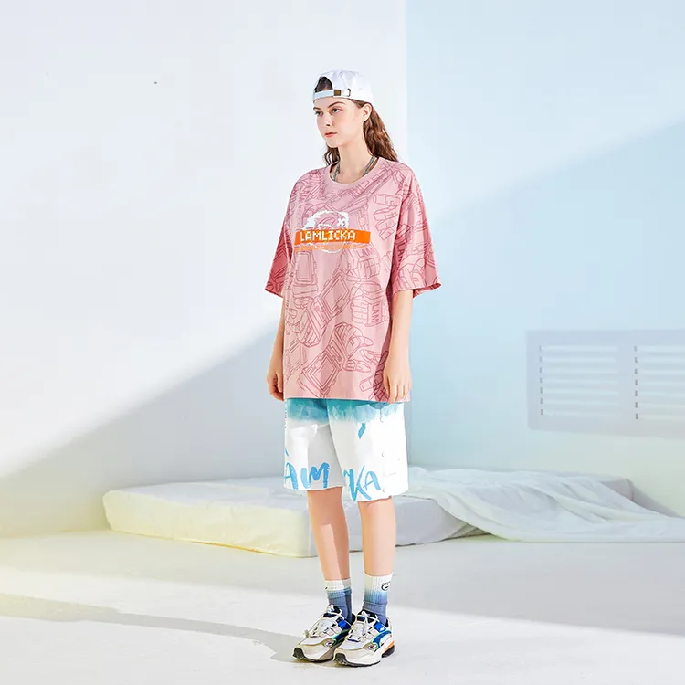 LAMLICKA Loose Fit Shorts Unisex Blue-3