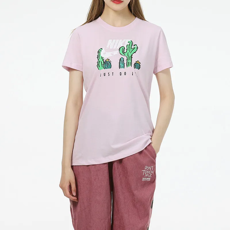Nike T Shirts Women's Pink-2