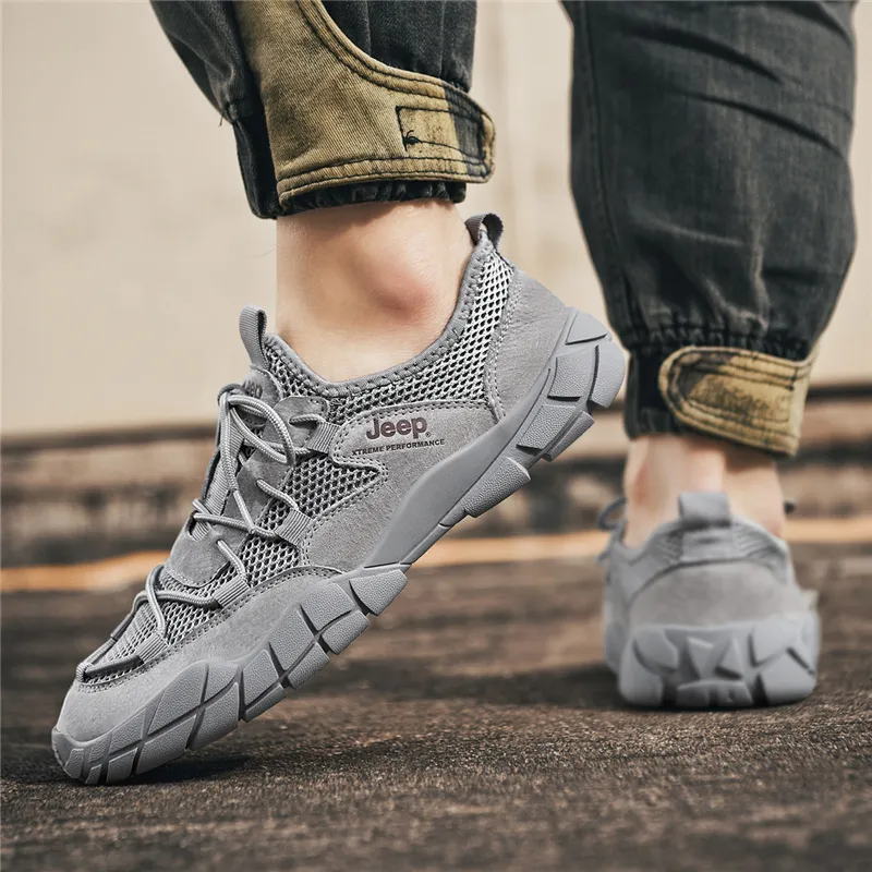 Jeep Hiking / Trekking Shoes Men Low Top Gray-4