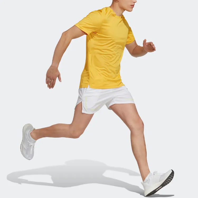 Adidas T Shirts Men Sunlight Yellow-4