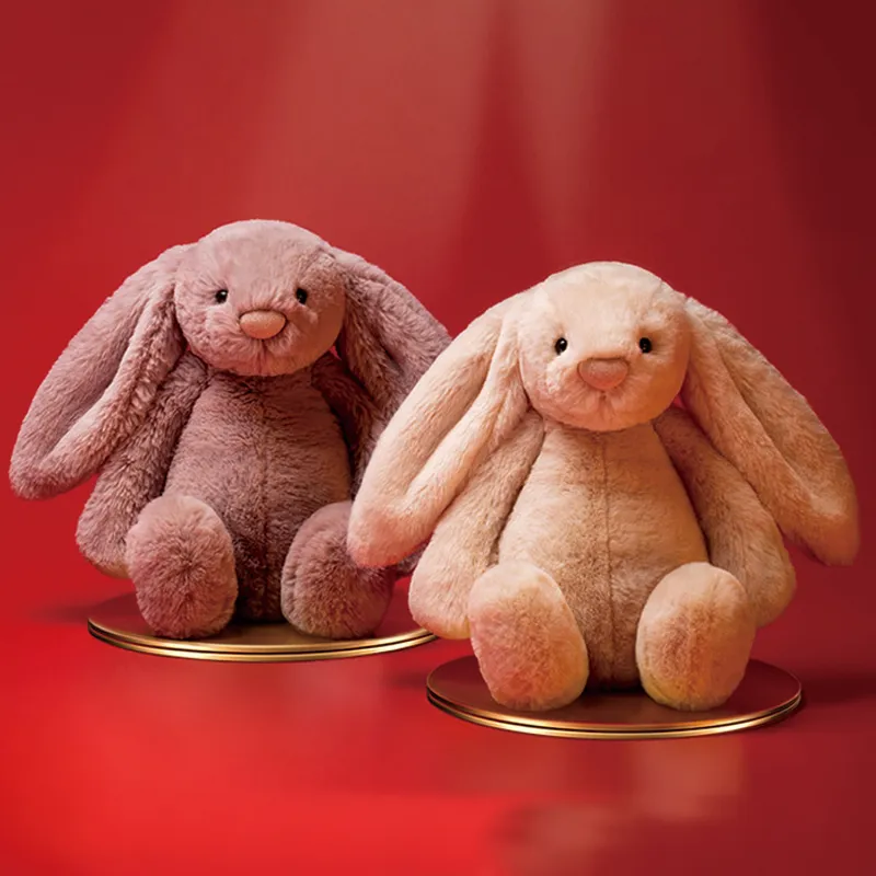 JELLYCAT Bunny Collection Bashful Violet Bunny Beige Dolls Plush Doll 31cm High-1