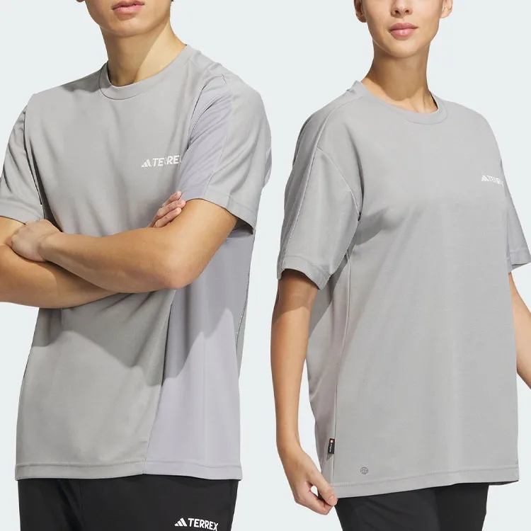 Adidas T Shirts Unisex Medium Heather Gray-4