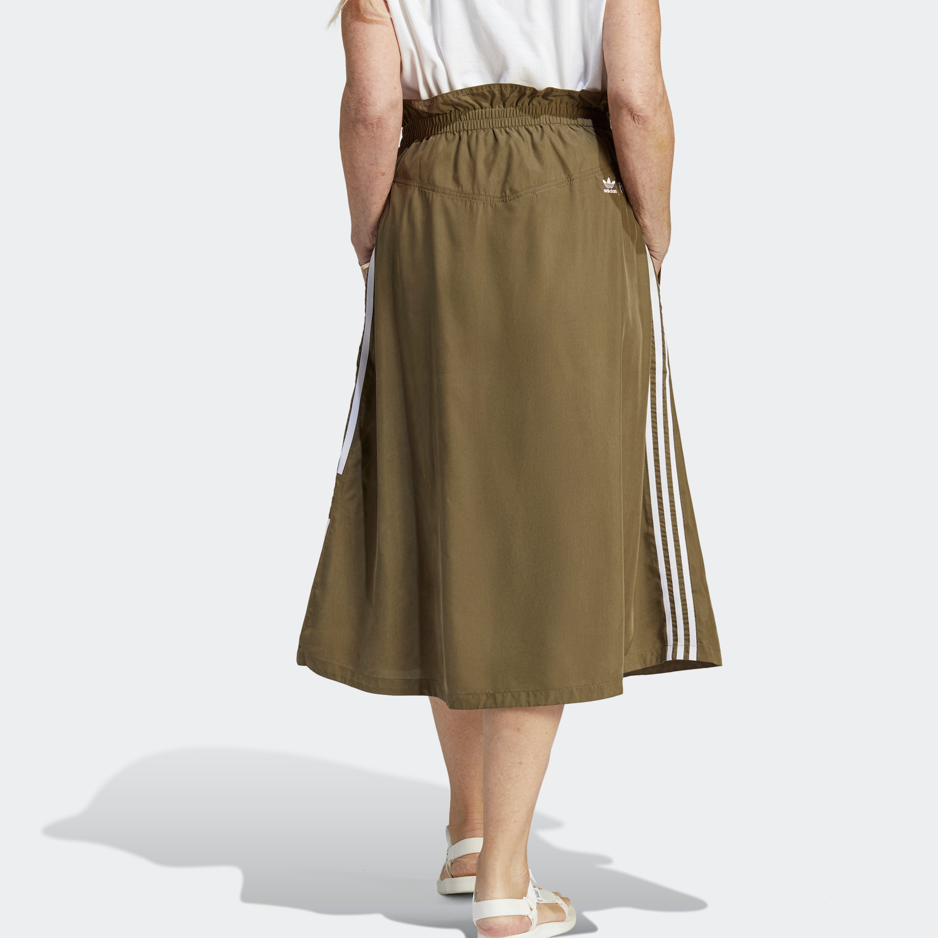 ☆Adidas☆Original A-Line Skirt Olive Adidas Originals Casual Long Skirts Women's Strata Olive