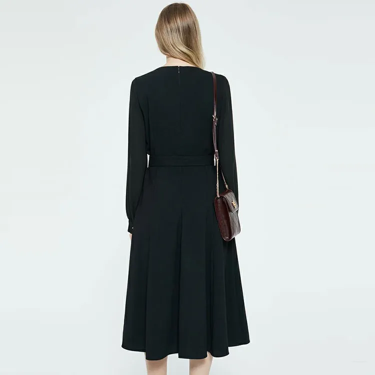 DKNY Long-Sleeved Dresses Women's Black-1