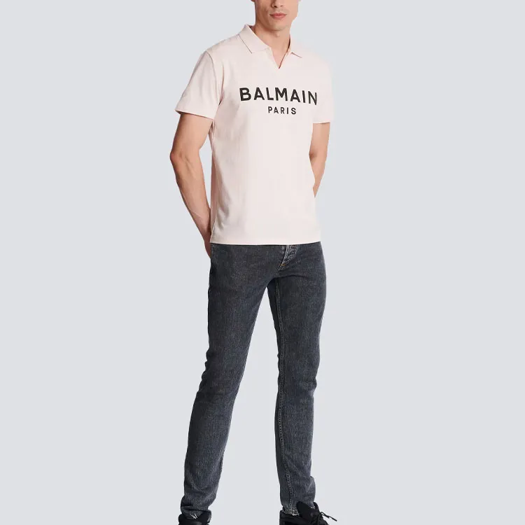 BALMAIN Polo Shirts Men Pink-3