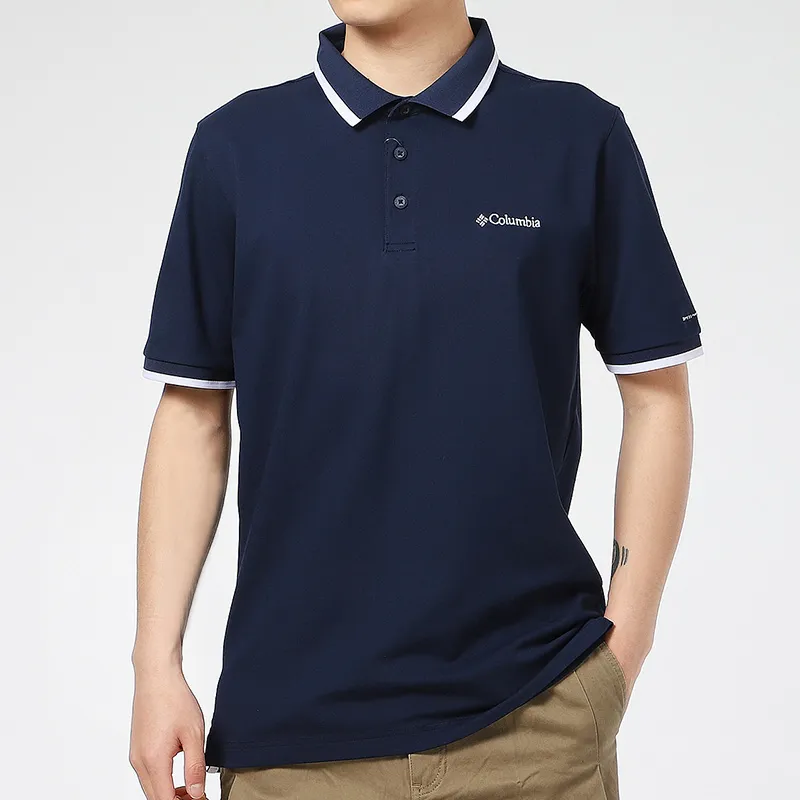 Columbia Polo Shirts Men Navy Blue-2