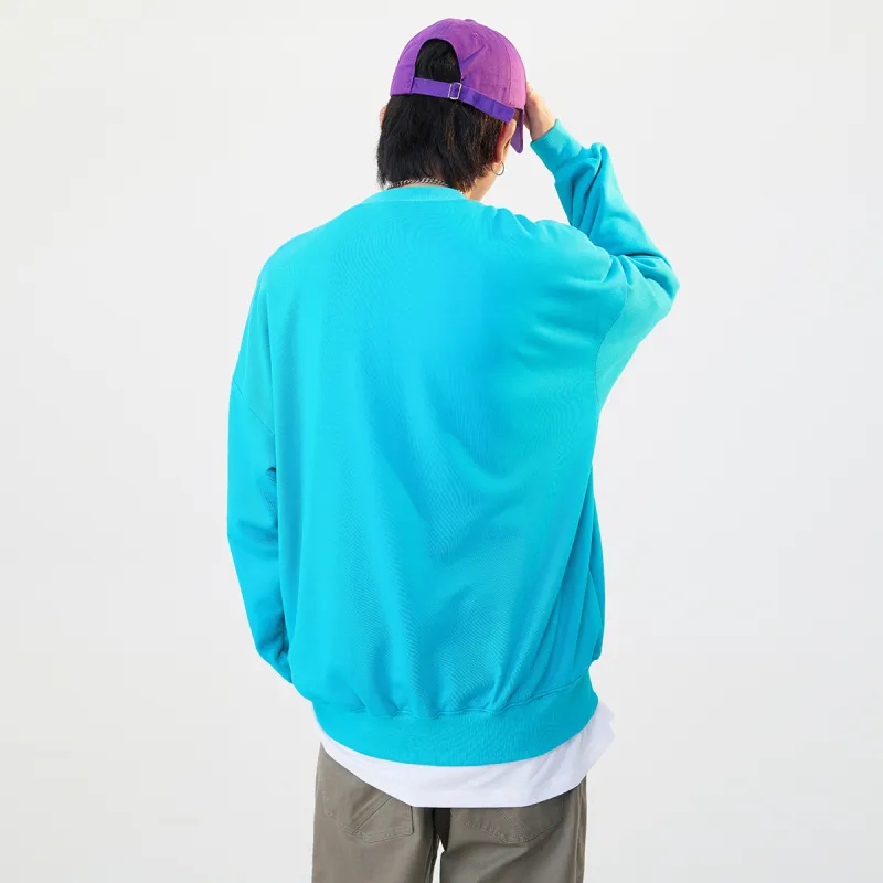 GUKUUL Cartoon Bear Letter Print Crew Neck Pullover Sweatshirt Unisex-2