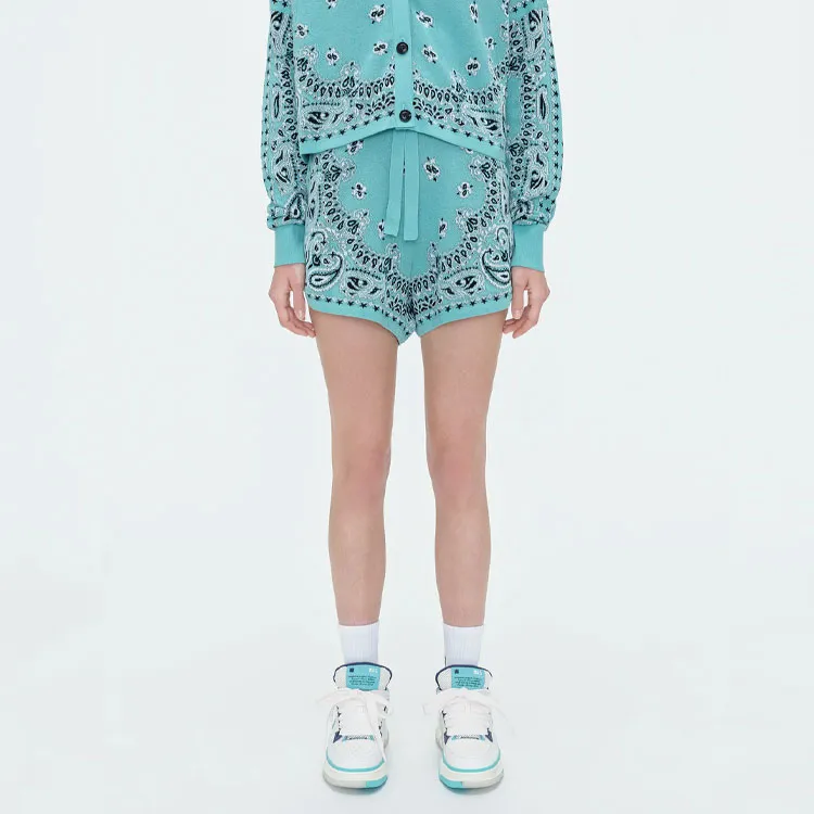 AMIRI Bandana-intarsia Knitted Shorts-3
