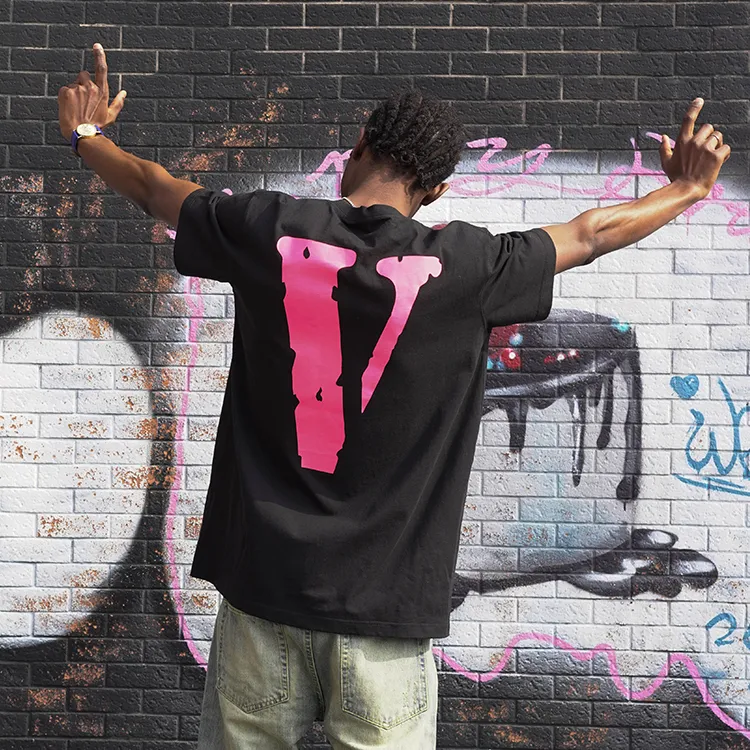 VLONE Big Logo Series T Shirts Unisex Black-4