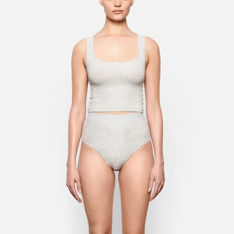 SKIMS Tank Top Women's Light Gray/Light Heather Grey-2