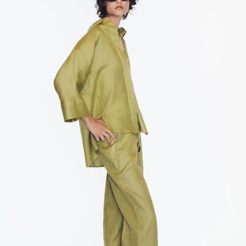 ZARA Shirts Women's Olive Green-5