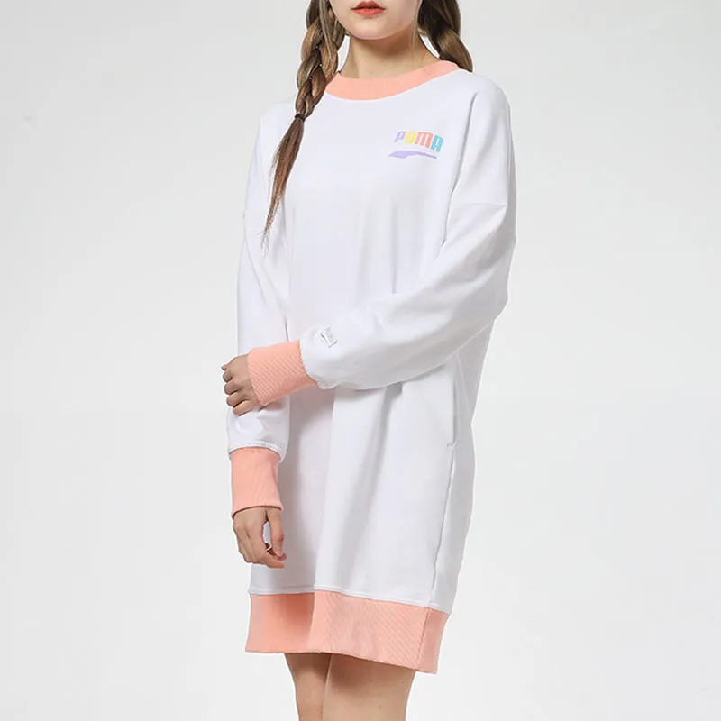 PUMA Long Sleeved Dresses Women's White-3