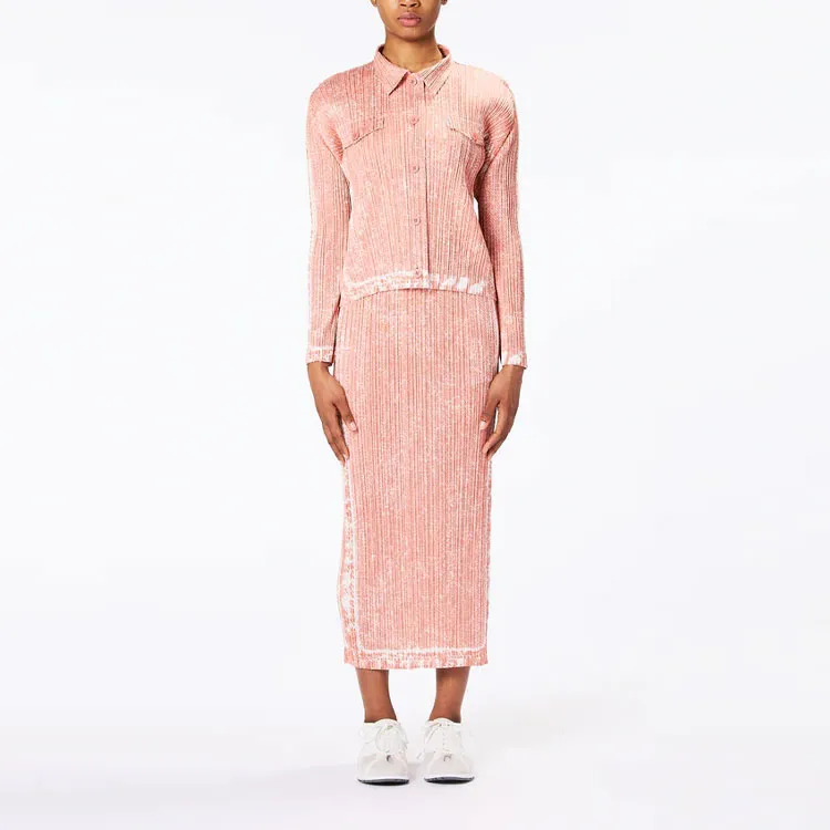 PLEATS PLEASE ISSEY MIYAKE Casual Long Skirts Women's Pink-1