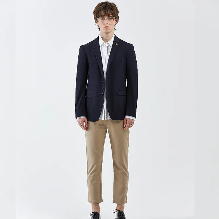 DAVID NAMAN Business Suits Men Navy Blue-2