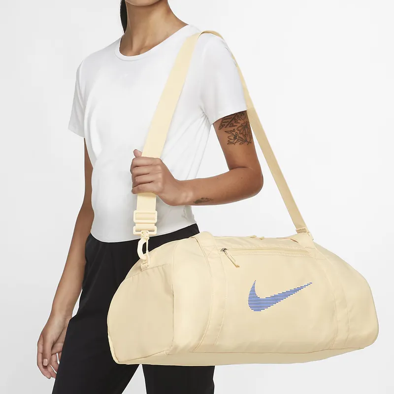 Nike Polyester Handbag Shoulder Bag Crossbody Bag Gym Bag Large Size Unisex Beige-4