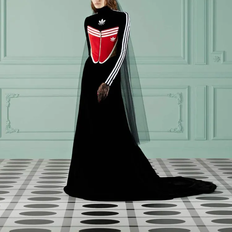 GUCCI x Adidas SS22 Evening Dress Women's Black-1