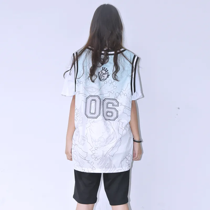 FireMonkey Basketball Jerseys Unisex White-4