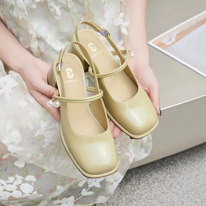 GEMEIQ High Heels Women's Light Yellow/Ecru-2
