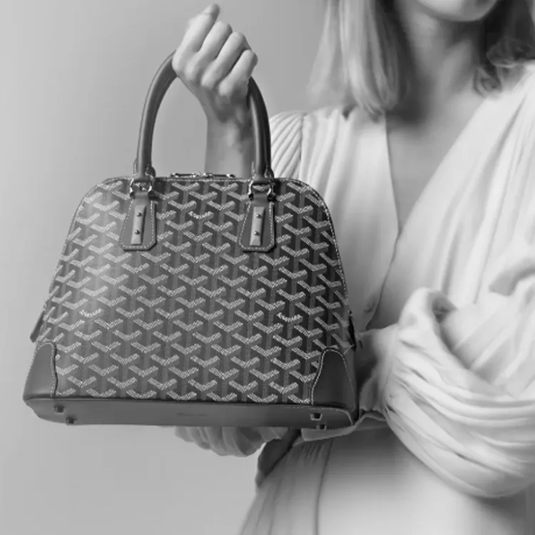 GOYARD Vendôme Canvas With Leather Shoulder Bag Crossbody Bag Handbags Small Size Unisex Brown-5