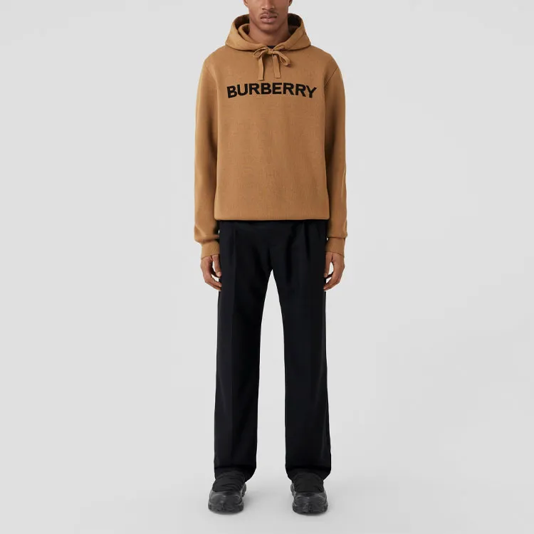 Burberry Logo Intarsia Wool cotton Oversized Hoodie-1