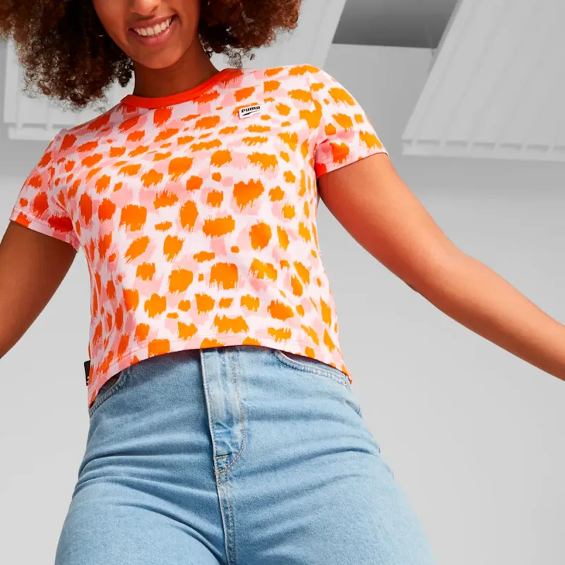 PUMA T-Shirts Women's Orange-2