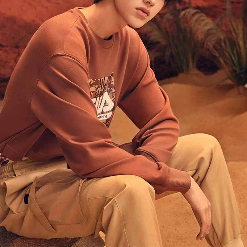 FILA FUSION Sweatshirt Men's Tan Stone Brown-2