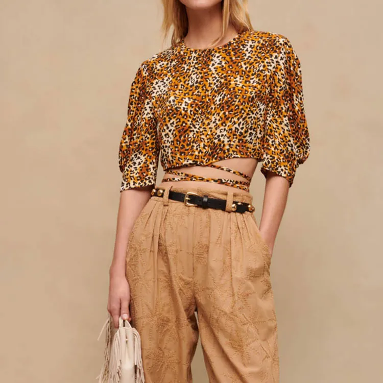 Maje Crop Tops Women's Yellow-2