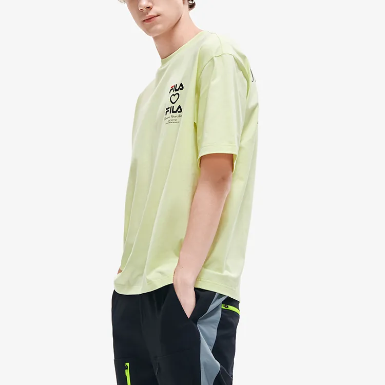 FILA T Shirts Men Cyan Yellow-4
