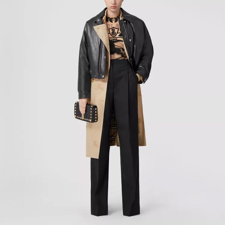 Burberry Double Pleated Wide Leg Trousers 'Black'-1