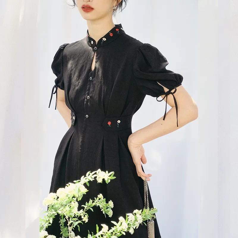Even Vintage Dress Women's Black-2