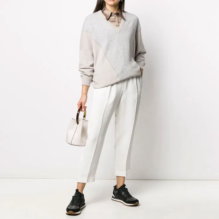 Brunello Cucinelli Striped-Detailed Tapered-Leg Trousers-1