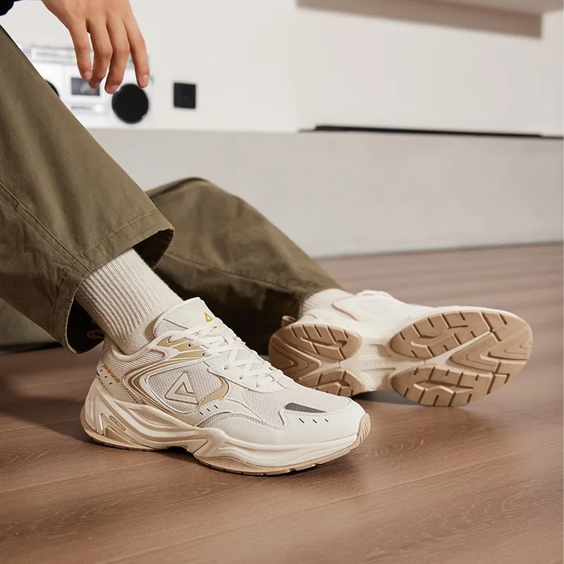 PEAK State Pole Source Back Casual Shoes Men Low Top Canvas White-5