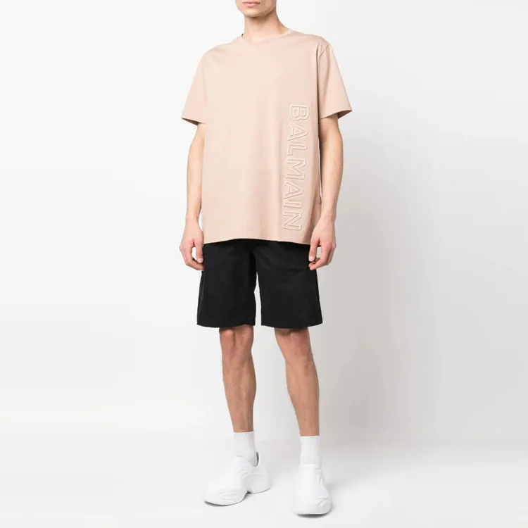 BALMAIN Logo embossed Cotton T shirt-1