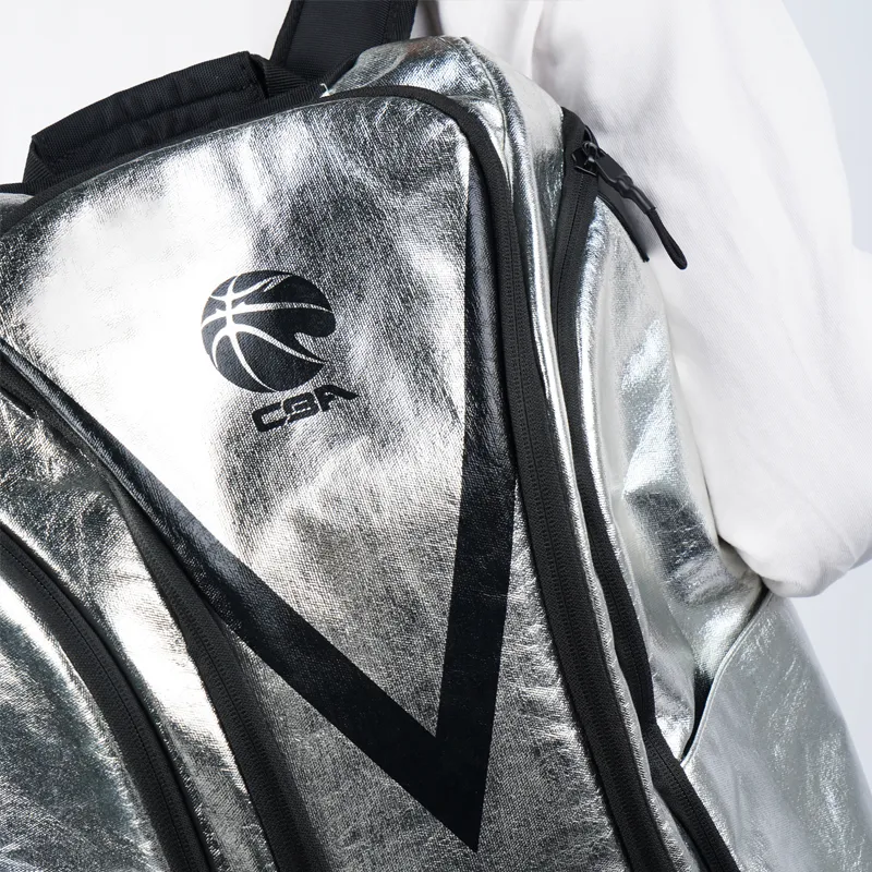 LiNing Fabric Backpack Regular Unisex Silver/Black-2