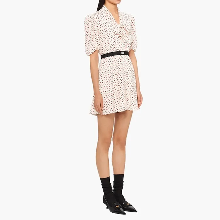 MIU MIU Short-Sleeved Dresses Women's Beige-3
