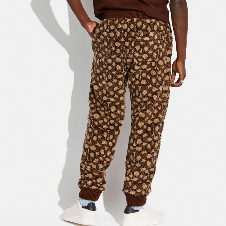 COACH Knitted Sports Pants Men's Brown-2