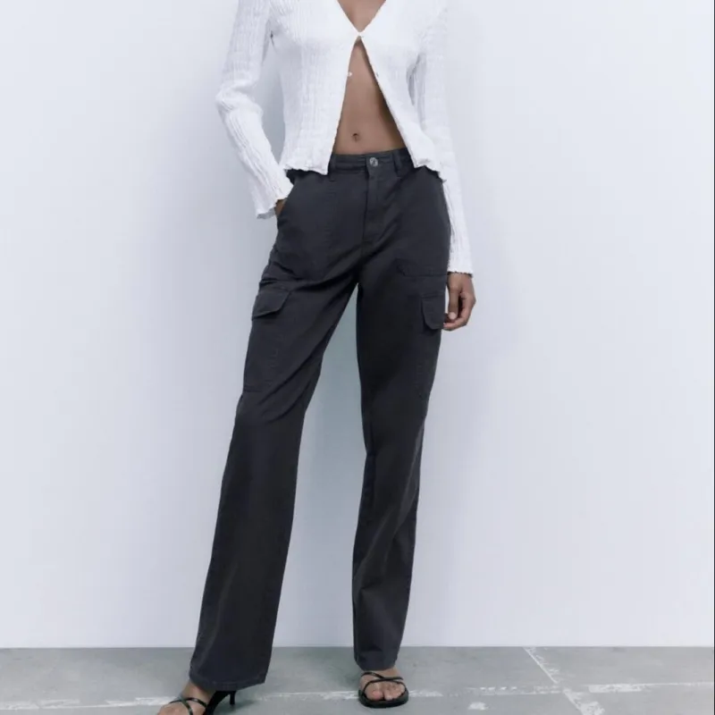 ZARA Cargo Pants Women's Black-1