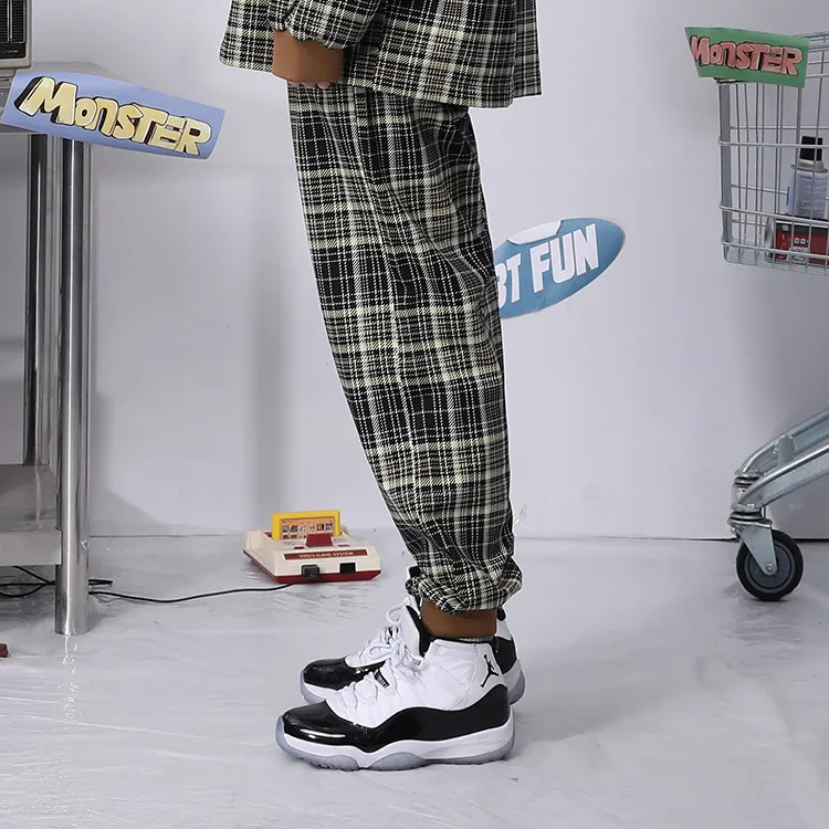 BIRDTALK Knitted Sweatpants Unisex Plaid-4